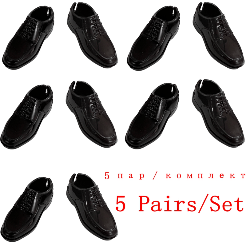 Image of 5 Pairs Male Doll Shoes, Fashionable 1/6 Male Doll Shoes, Diy Dressing, Doll Accessories ( Without Doll)
