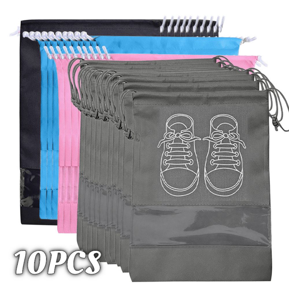 Travel Shoes Storage Bag Set, Drawstring No-woven Shoes Bag, Foldable Shoes  Organizer Pouch - Temu