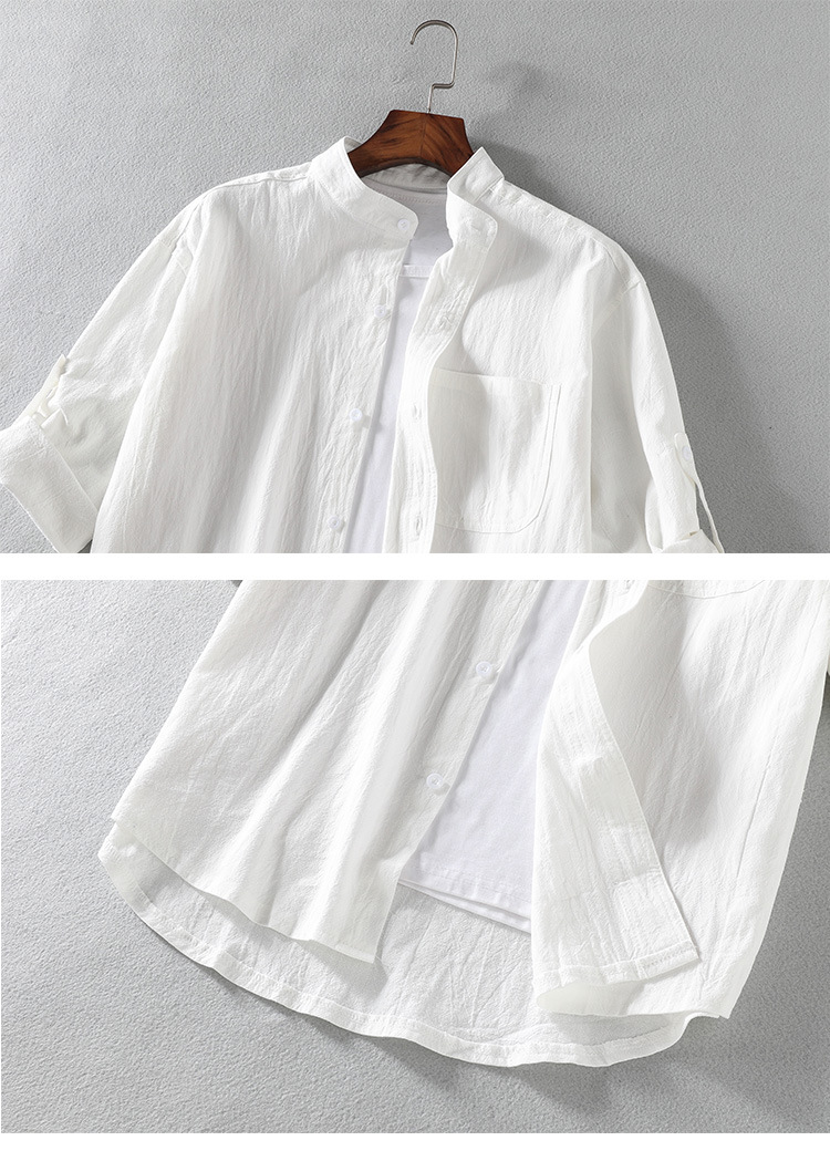 Men's Linen Short Sleeve Shirt Casual Comfy Shirt For Summer - Temu