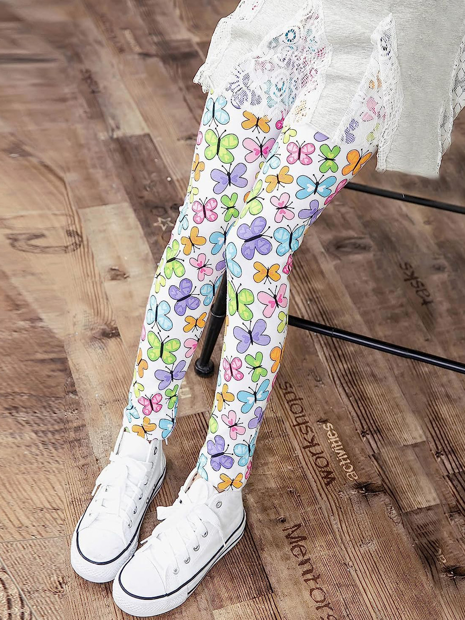 Colorful Butterfly Print Leggings
