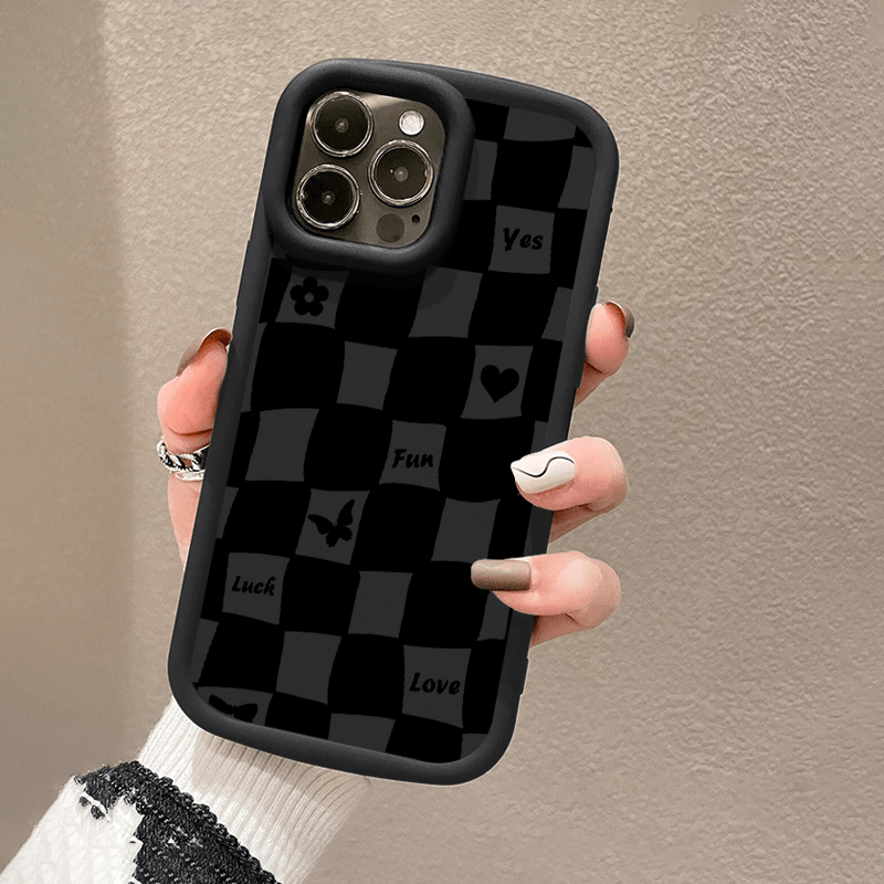 Plaid Graphic Anti-fall Sleeve Phone Case For Iphone 14, 13, 12