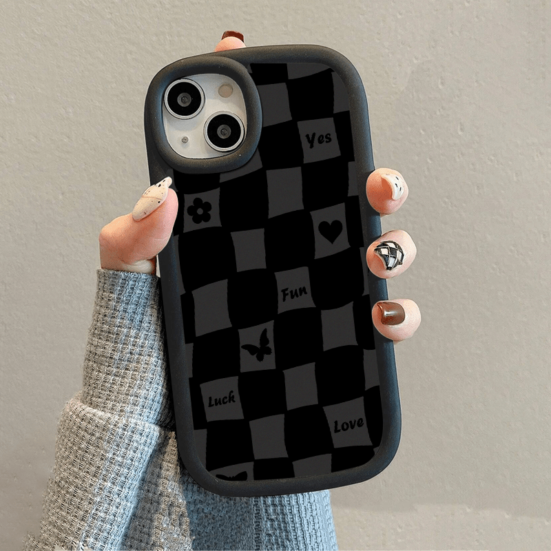 Plaid Graphic Anti-fall Sleeve Phone Case For Iphone 14, 13, 12