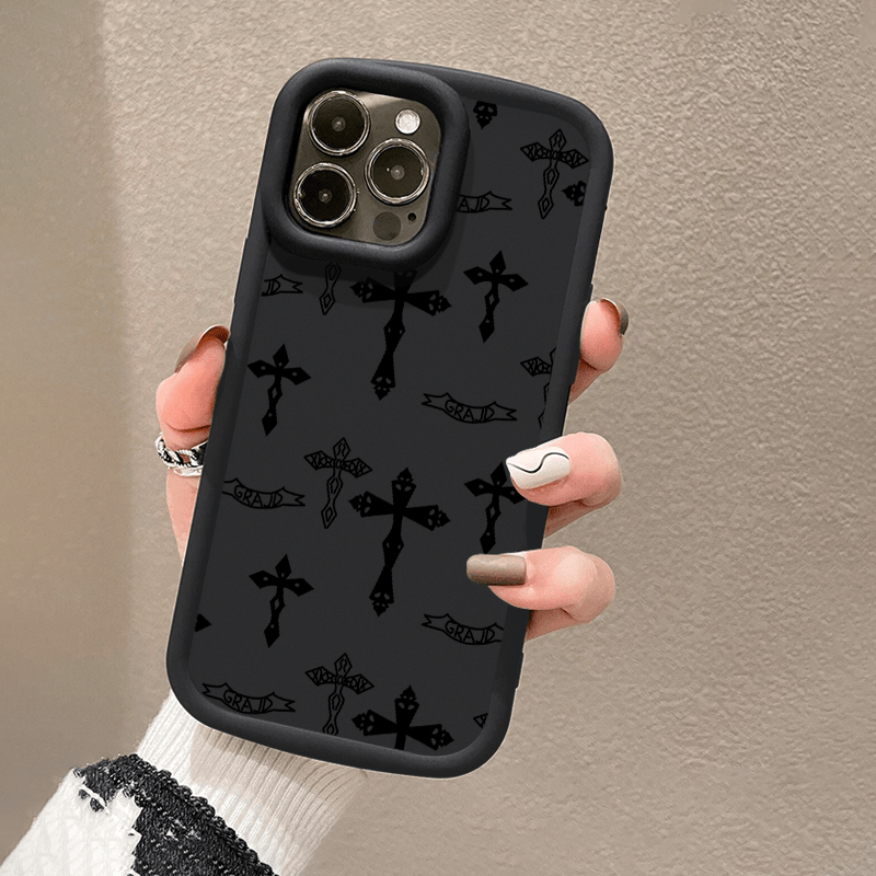 Stylish Cross Pattern Phone Case For Iphone 14/13/12/11/xr/xs/7/plus/pro Max/mini  - Temu