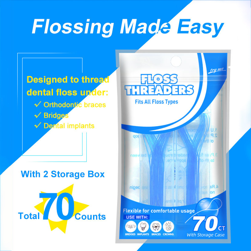 SDJMa Floss Pick Holder with 12 Count Floss Sticks, Portable Floss  Dispenser, Dental Floss Case Easy Storage Refillable Flossing Toothpick  Container