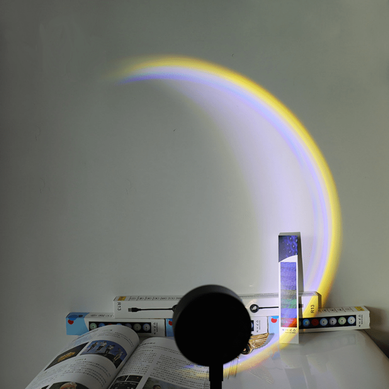 Usb Sunset Lamp Led Rainbow Neon Night Light Projector - Temu