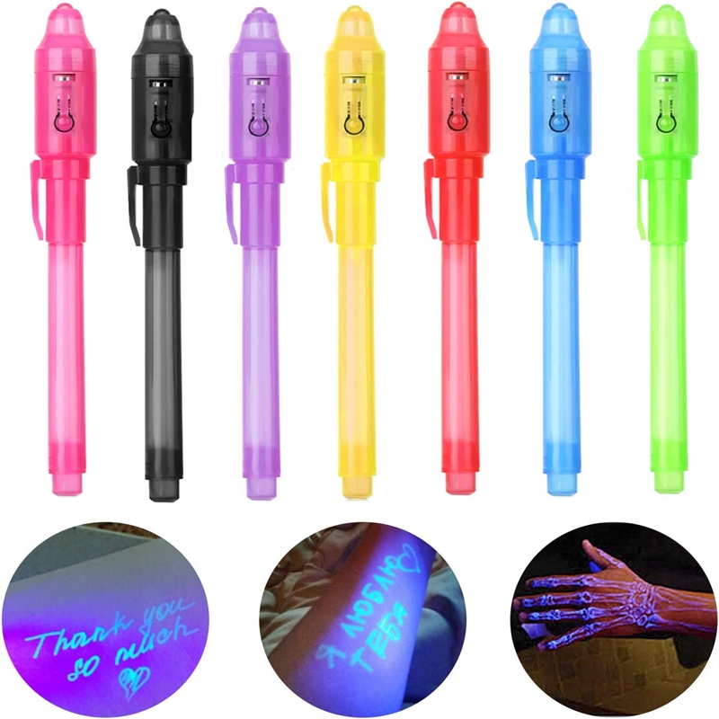 Bolígrafo de tinta invisible para niños, 16 piezas: bolígrafos espía con  luz UV, recuerdos de fiesta, premios para estudiantes de aula escolar