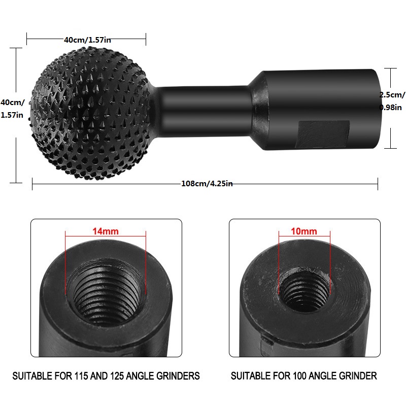 Sphere Rotary Burr With 5/8 11 Threads For 4 1/2 And Angle - Temu