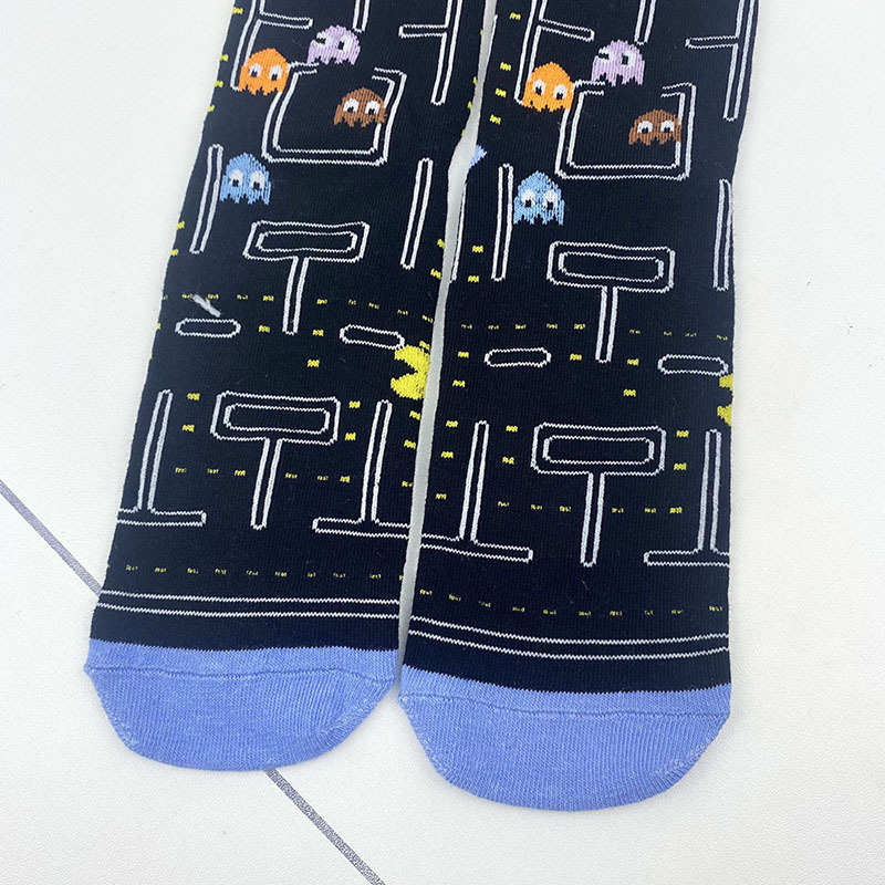 1pair Men's Cartoon Anime Comfortable Socks, Novelty Funny Happy Crew Socks, Socks Gifts For Friends