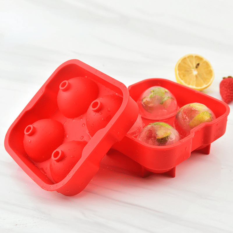 1Pc Silicone Ice Tray Large Ice Ball Cube Mold 6 Hole Square Ice Cube Tray  Sphere