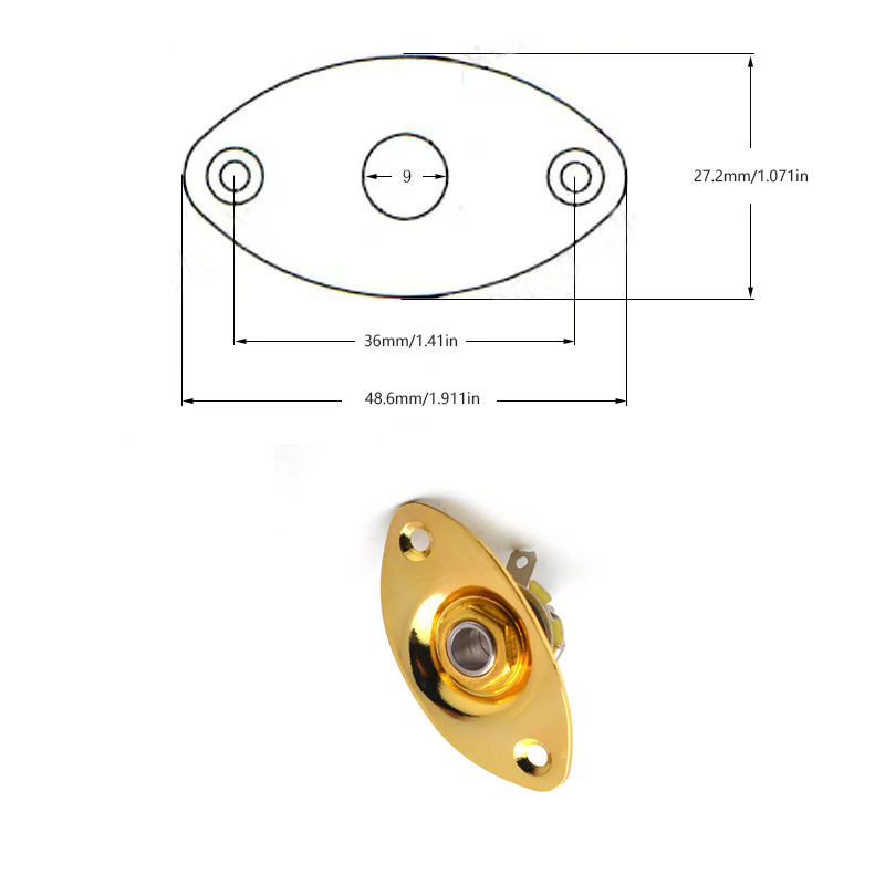 Electric Guitar Output Jack Plate Choose Oval Eye With Screws вш