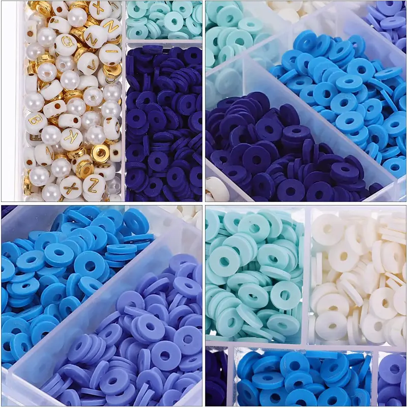Clay Flat Beads, Disc Beads, Letter Beads, Fake Pearls For