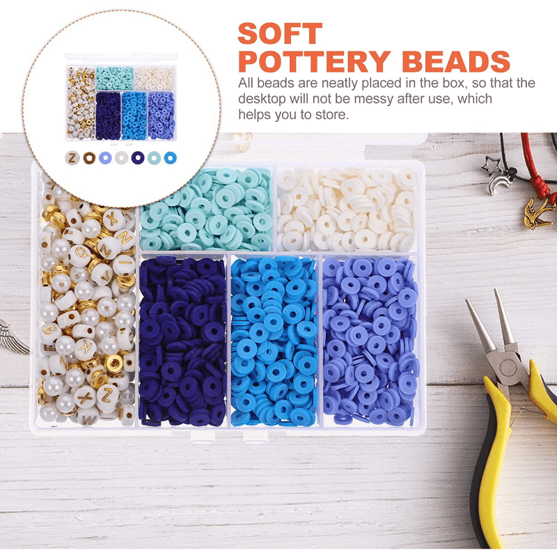 Clay Flat Beads, Disc Beads, Letter Beads, Fake Pearls For