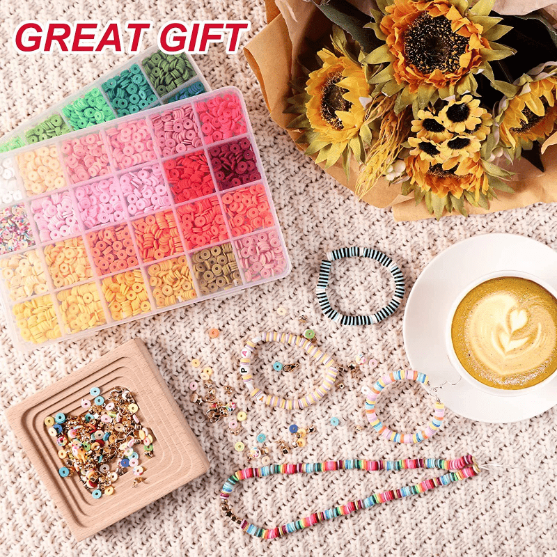 4000pcs Flat Clay Beads For Bracelet Jewellery Making Kit Childrens  Birthday Gift, Discounts For Everyone, Temu