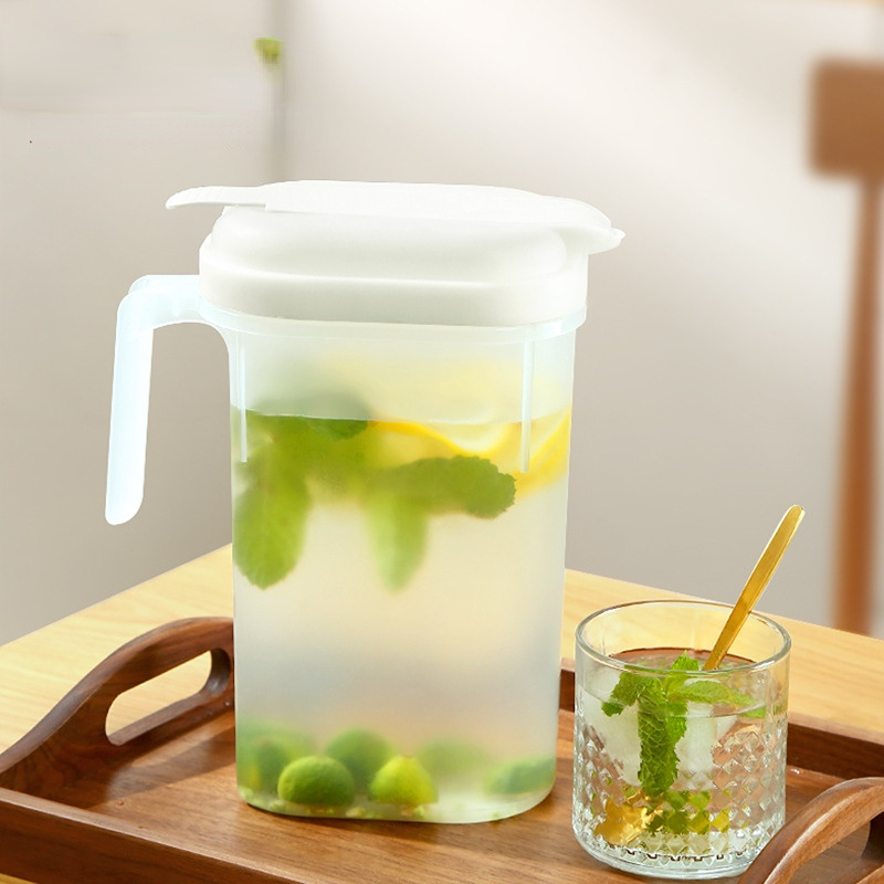 1pc, Pitcher With Lid, 1.5L/50.73oz Heavy Duty Heat Resistant Glass Water  Bottles, Juice Container, Hot And Cold Beverage Water Kettle, Summer Drinkwa