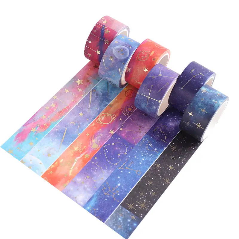 Random Galaxy Purple Washi Tape Set - Golden Foil Washi Masking Tape With  Constalation, Moon, Star, Celestial For Bullet Journal, Diy Crafts,  Scrapbooking, Planner - Temu Poland