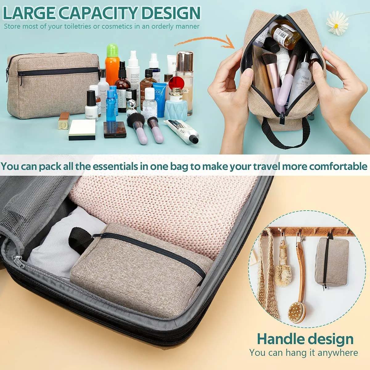 Large Capacity Travel Bag PU Leather Waterproof Portable Folding Ladies  Clothing Duffle Bag with Handle and Divider Multifunctional Bag Outdoor