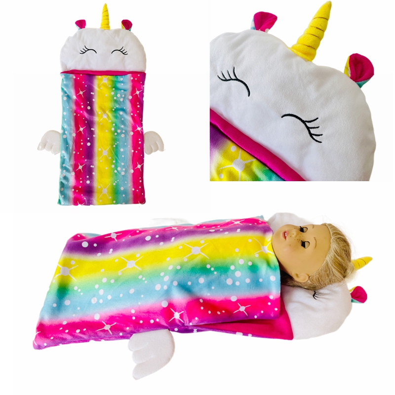 

18 Inch Doll Accessories Unicorn Doll Sleeping Bag Fits 43cm New-born-baby-doll, Bitty-15-inch-baby-doll, American-18-inch Doll (not Included Doll ) Easter Gift