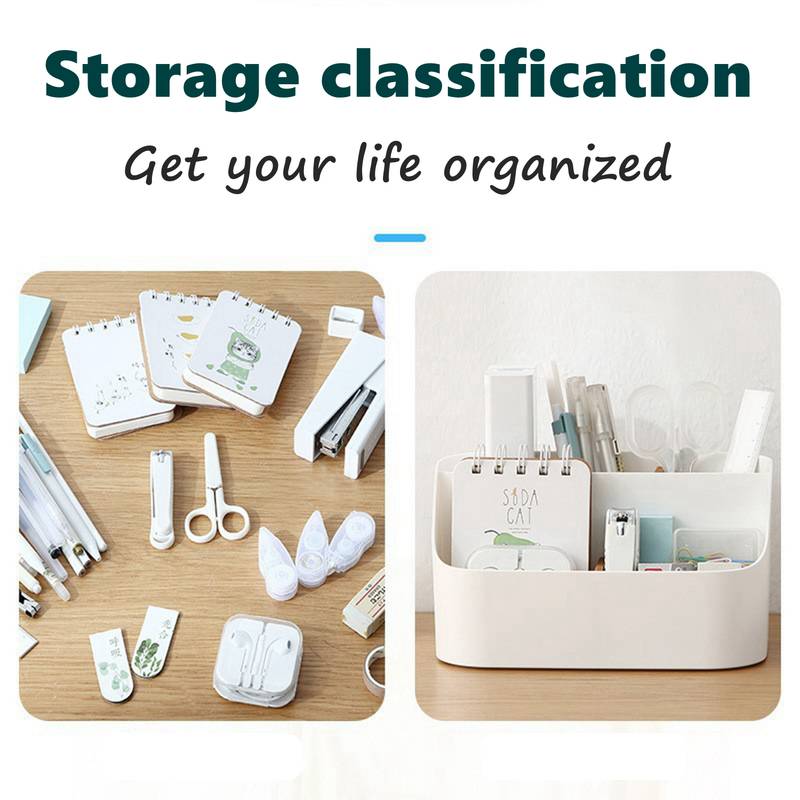Desk Organizer 1-Pack 2-Drawer 5-Compartment White Storage Box For Office School Home Stationery Supplies 59B1124C13 - The Home Depot