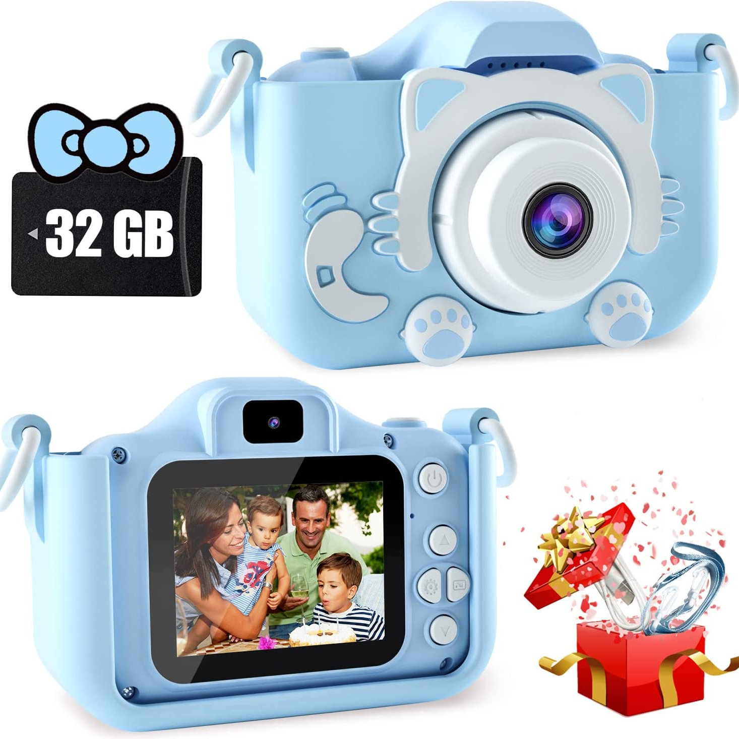 Cámara para niños, cámara de impresión instantánea de 2.4 pulgadas, cámara  digital 1080P con zoom digital de 16X, tarjeta TF de 32 GB para niños y  niñas de 3 a 13 años, regalo de cumpleaños : Electrónica 