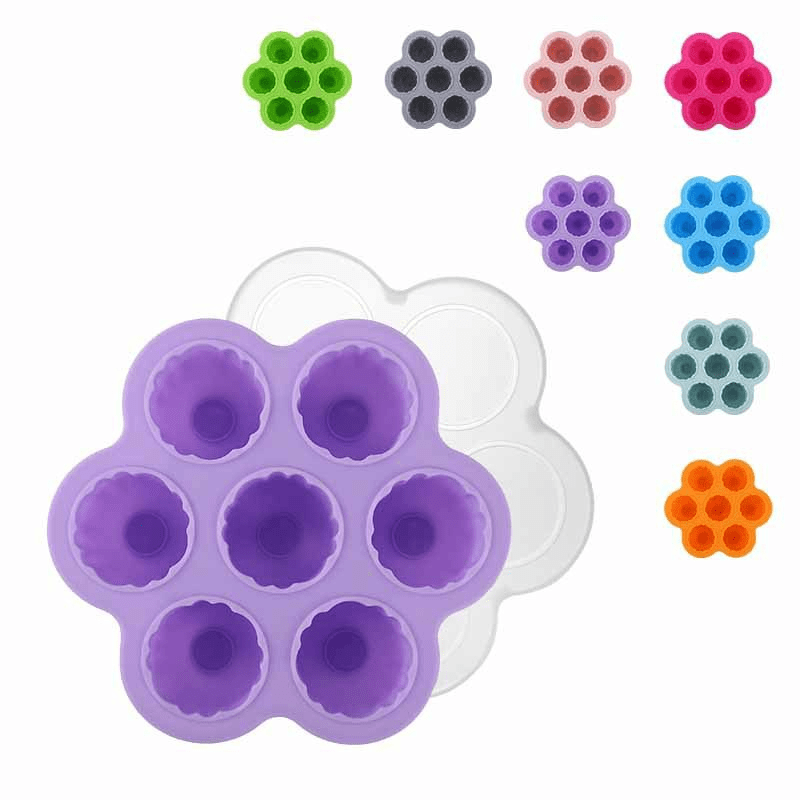 1pc 24 Grid Silicone Ice Cube Mold With Lid, Modern Purple Ice Cube Maker  Tray For Kitchen