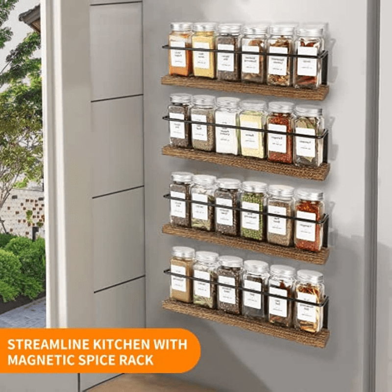 Magnetic Spice Rack Magnetic Paper Towel Holder for Refrigerator Fridge  Organizer for Kitchen, Space Saver Container for Kitchen/Apartment, Drill