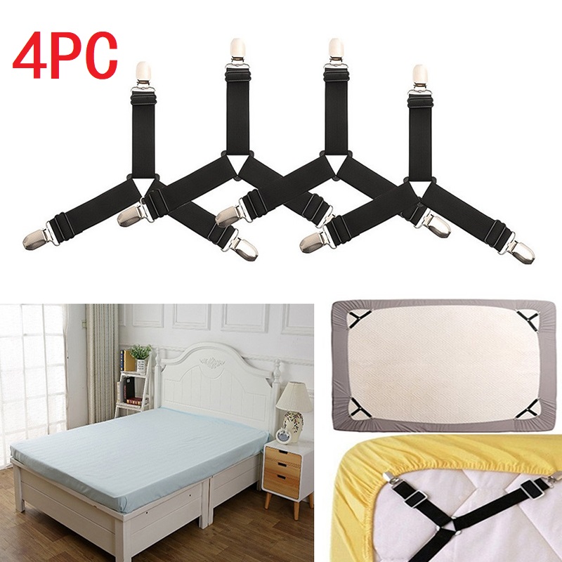 4Pcs/Set Adjustable Bed Sheet Grippers Belt Fastener Bed Sheet