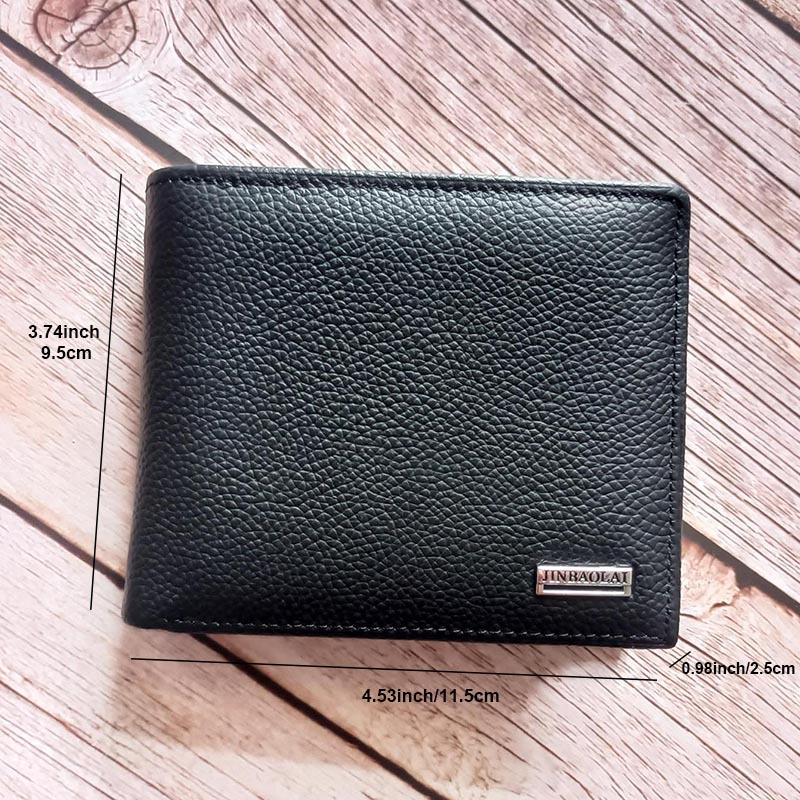 Men Short Leather Wallet with Coin Pocket