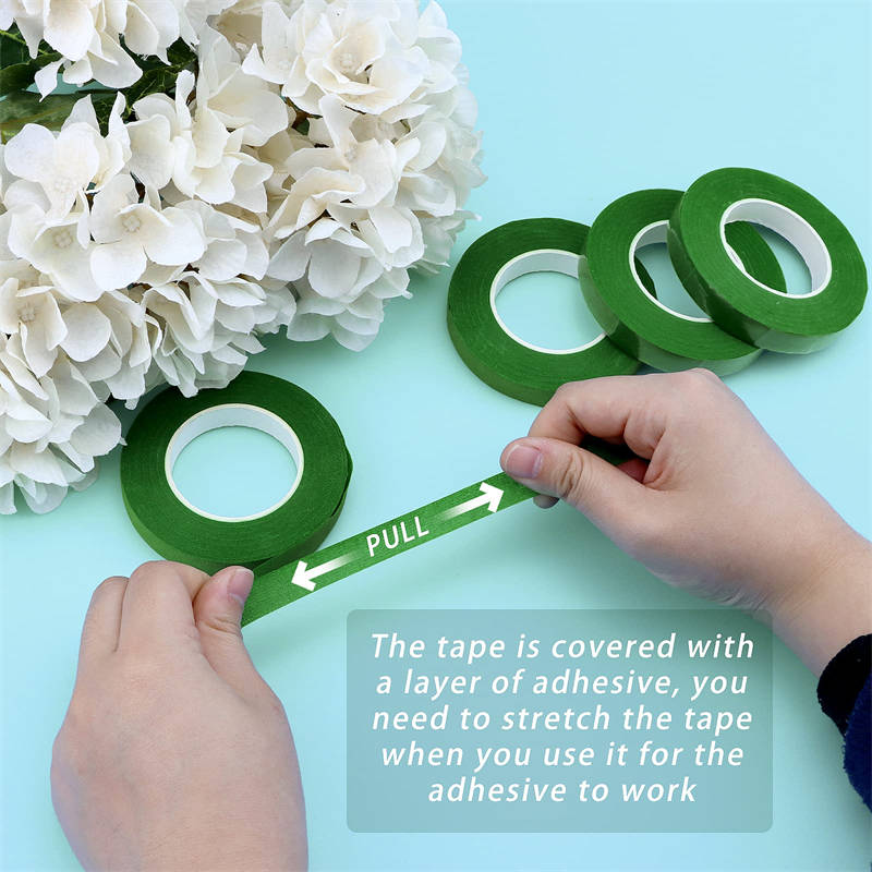 Durable Rolls Waterproof Green Florist Stem Elastic Tape Floral Flower 12mm  Tape