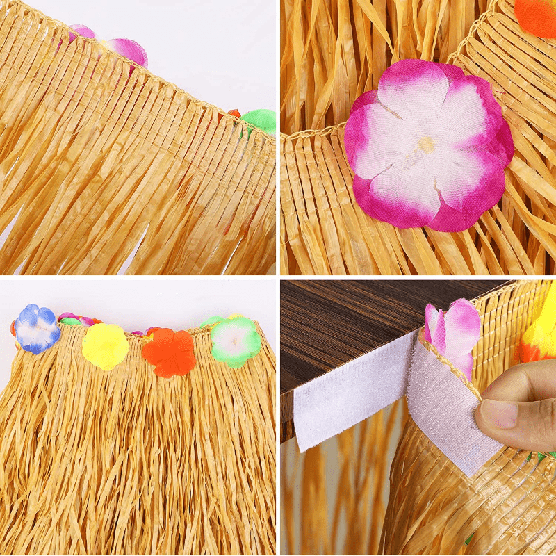 Luau Grass Table Skirt Natural Hawaiian Table Skirt Tropical - Temu