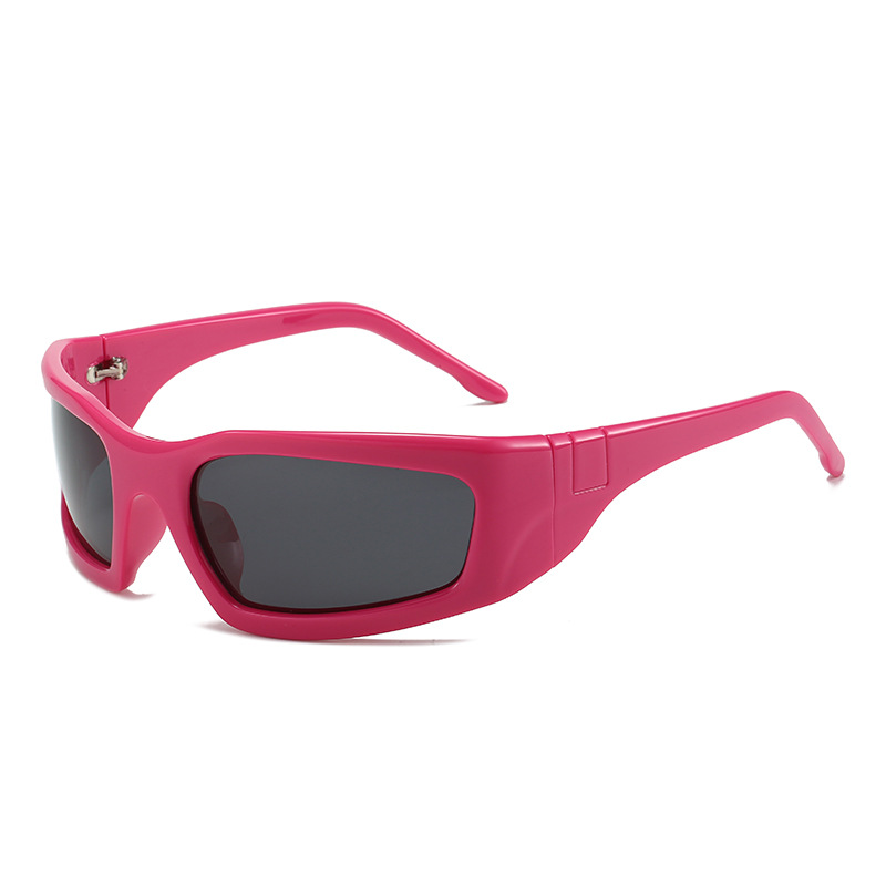 1pc Fashionable Plastic Frame Wraparound Sport Sunglasses For