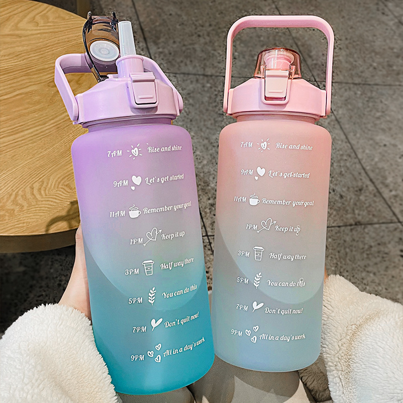 Botella De Agua Motivadora 2 Litros Con Marcador De Tiempo