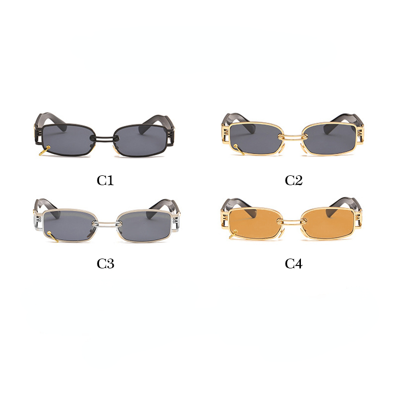Rimless Sunglasses Rectangle Fashion Popular Women Men Shades Small Square  Sun Glasses For Female Summer Traveling Brown Oculos