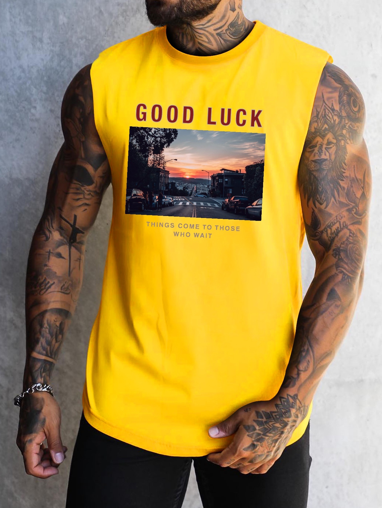 Men's A shirt Tanks Sun Print Singlet Sleeveless Tank Top - Temu