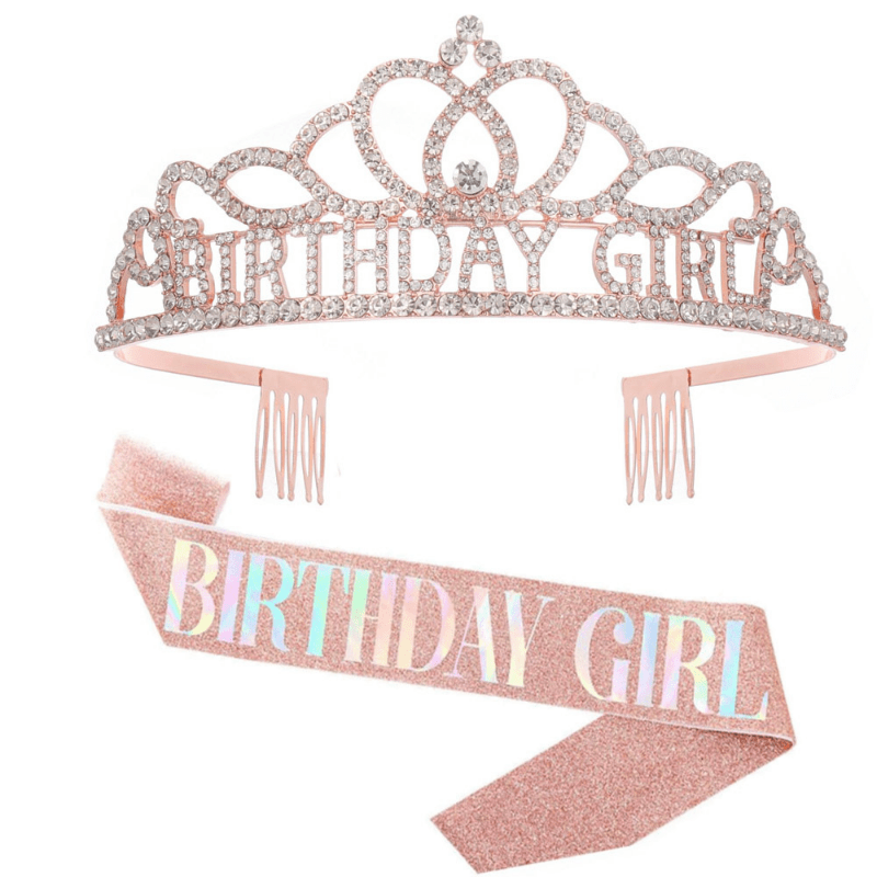 birthday girl sash and tiara