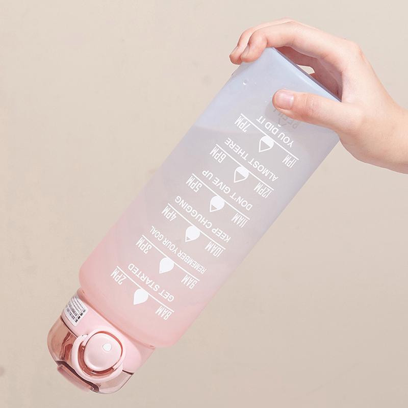 Leakproof Reusable Sports Water Bottle With Time Marker - Temu
