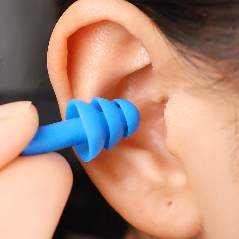 Reducción de tapones para los oídos insonorizados para dormir 3 capas tapones  para los oídos suministros deportivos para nadar Hugtrwg