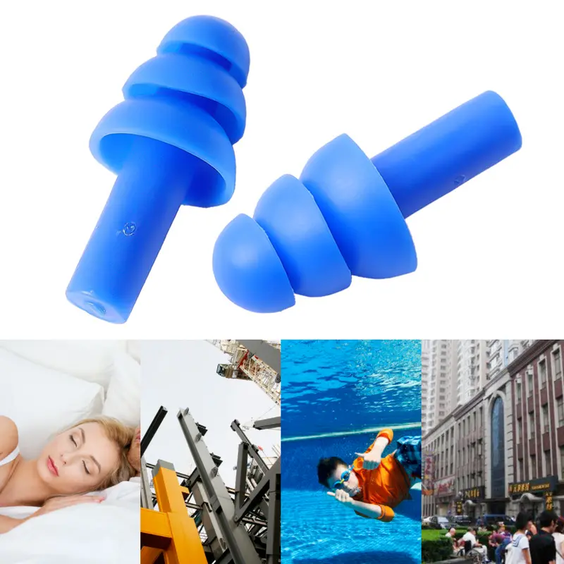 Tapones para los oídos de natación para adultos, tapones para los oídos de  silicona reutilizables e impermeables, protección para los oídos para