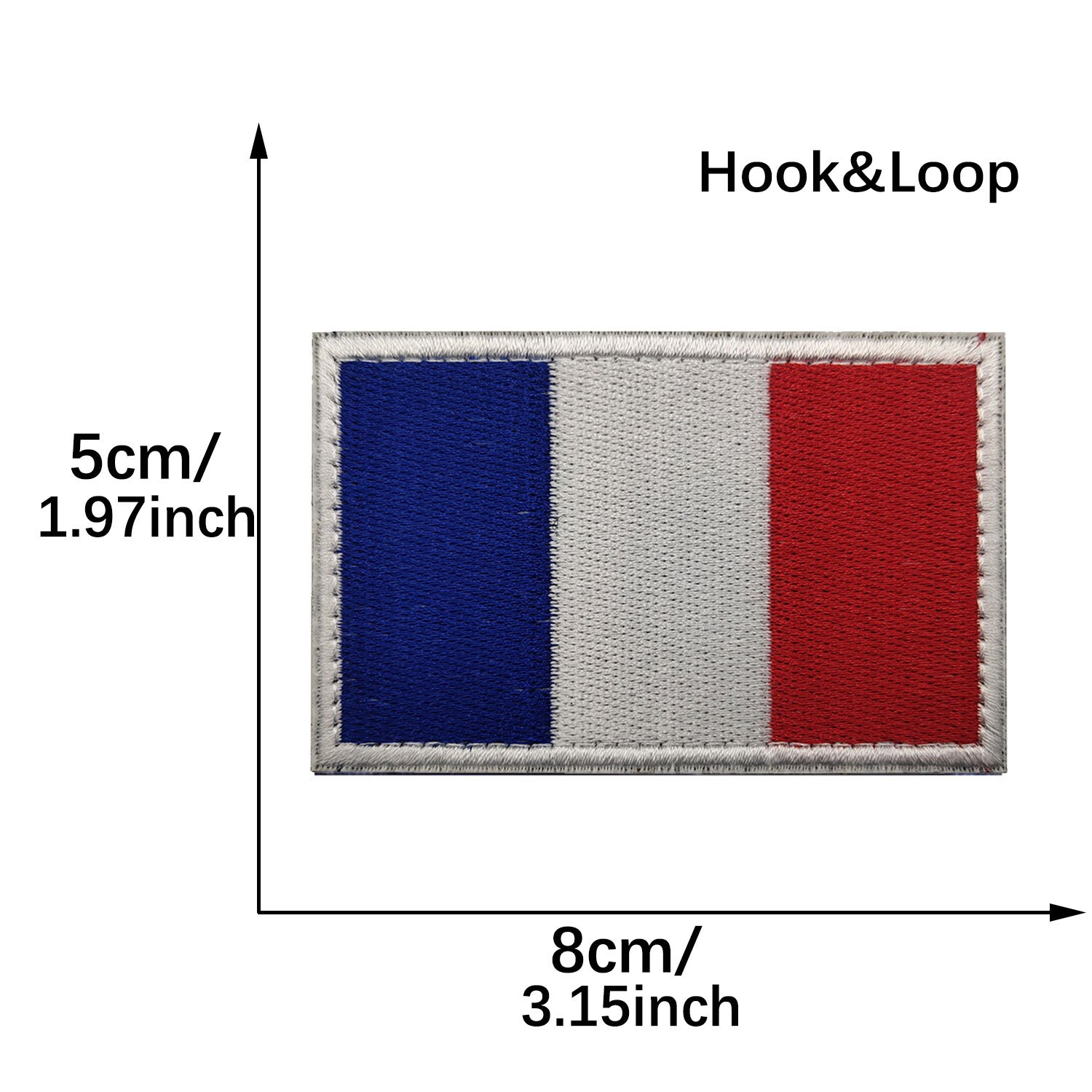 Bouclier drapeau de l'armée française, Badge militaire tactique français,  patchs brodés à crochets et boucles