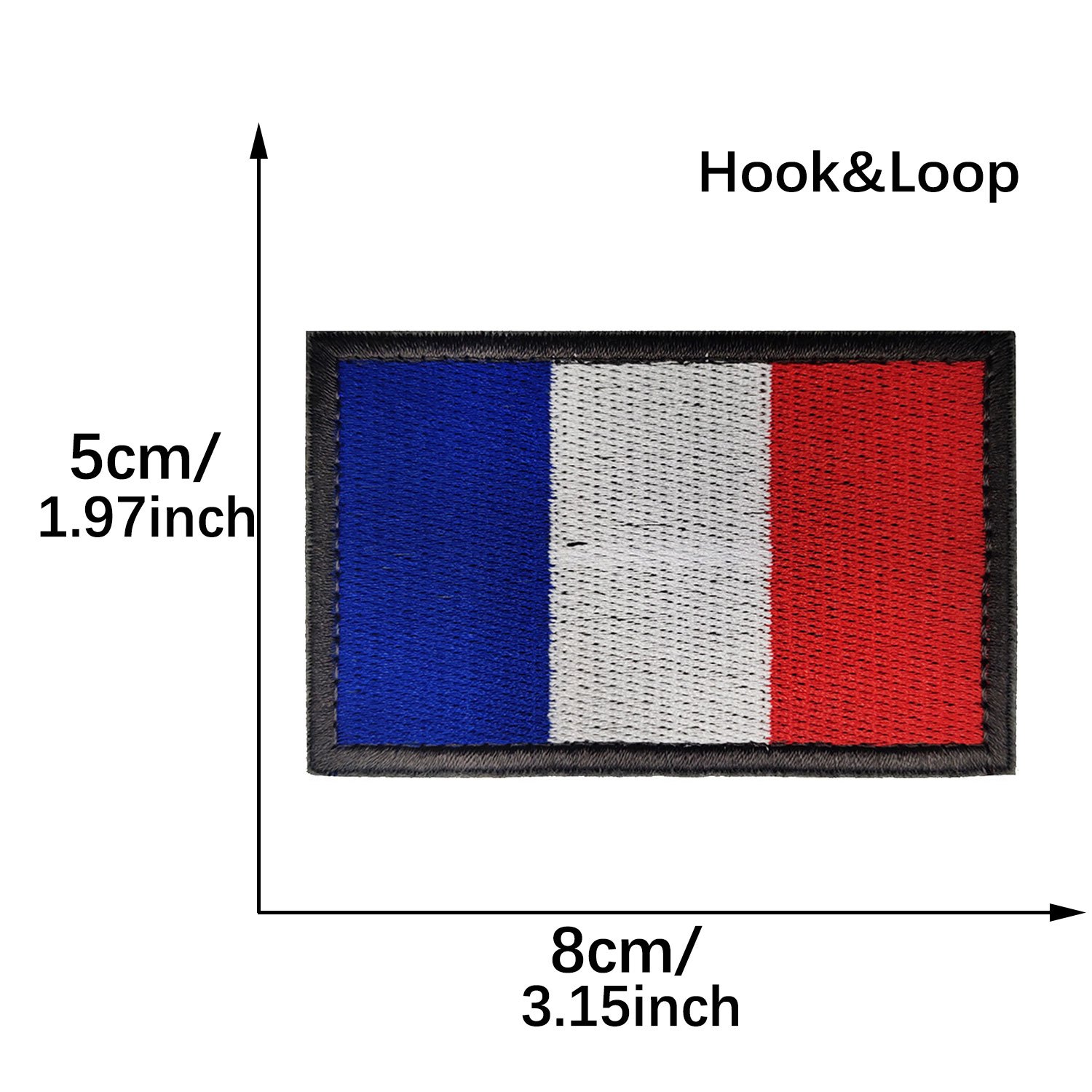 Bouclier drapeau de l'armée française, Badge militaire tactique français,  patchs brodés à crochets et boucles