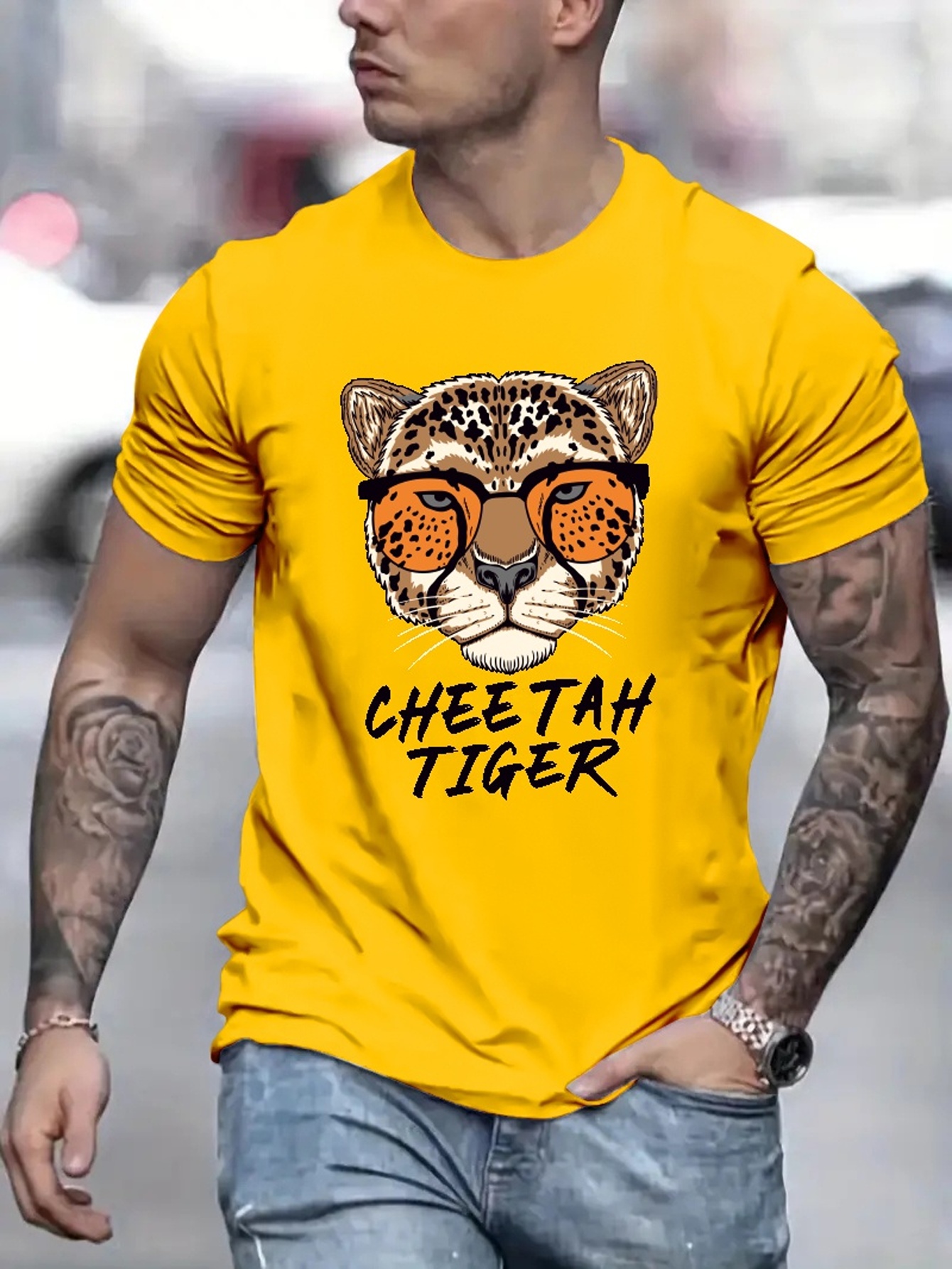 Rainbow Cheetah' Men's T-Shirt