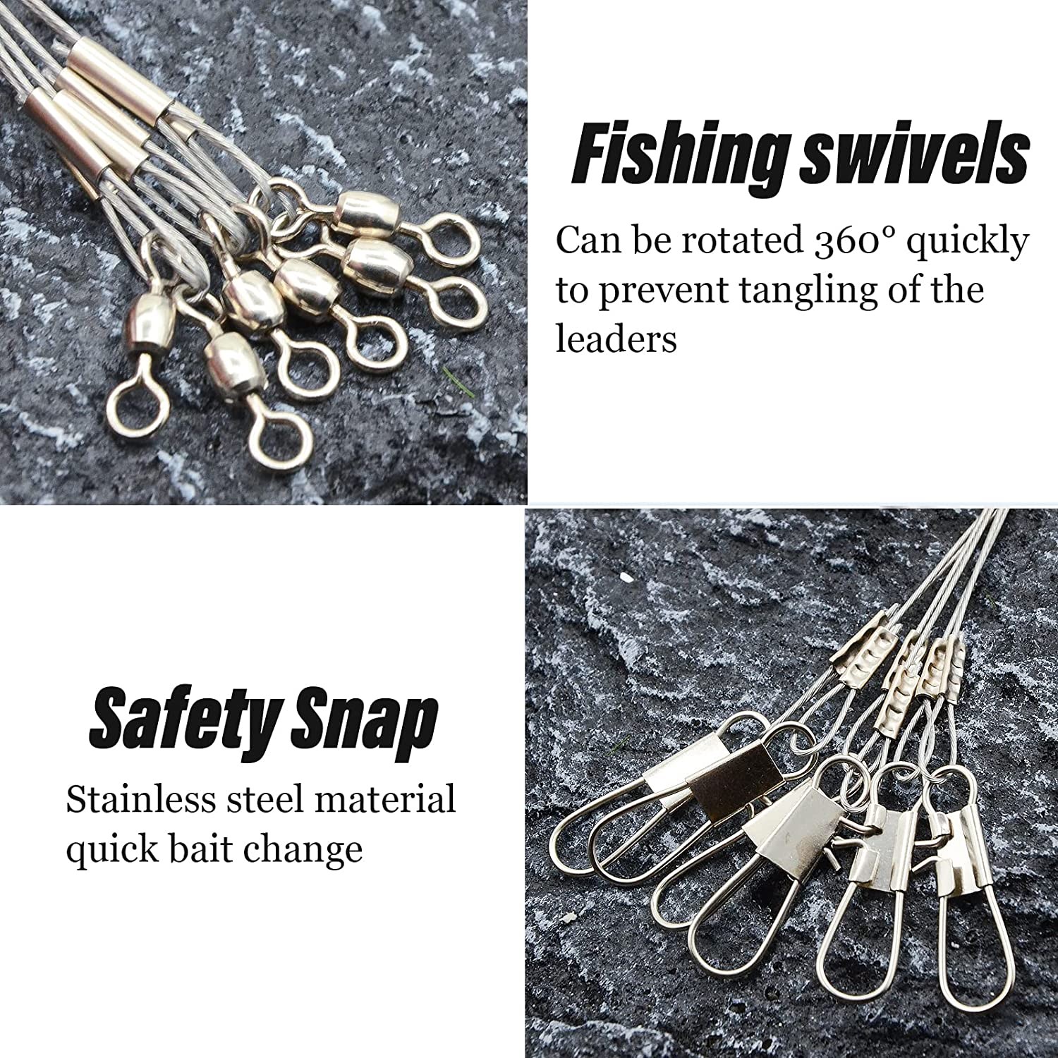 10pcs High-Strength Saltwater Stainless Steel Fishing Tackle Leaders with  Three Arms Swivels - Essential Gear for Catching Big Fish