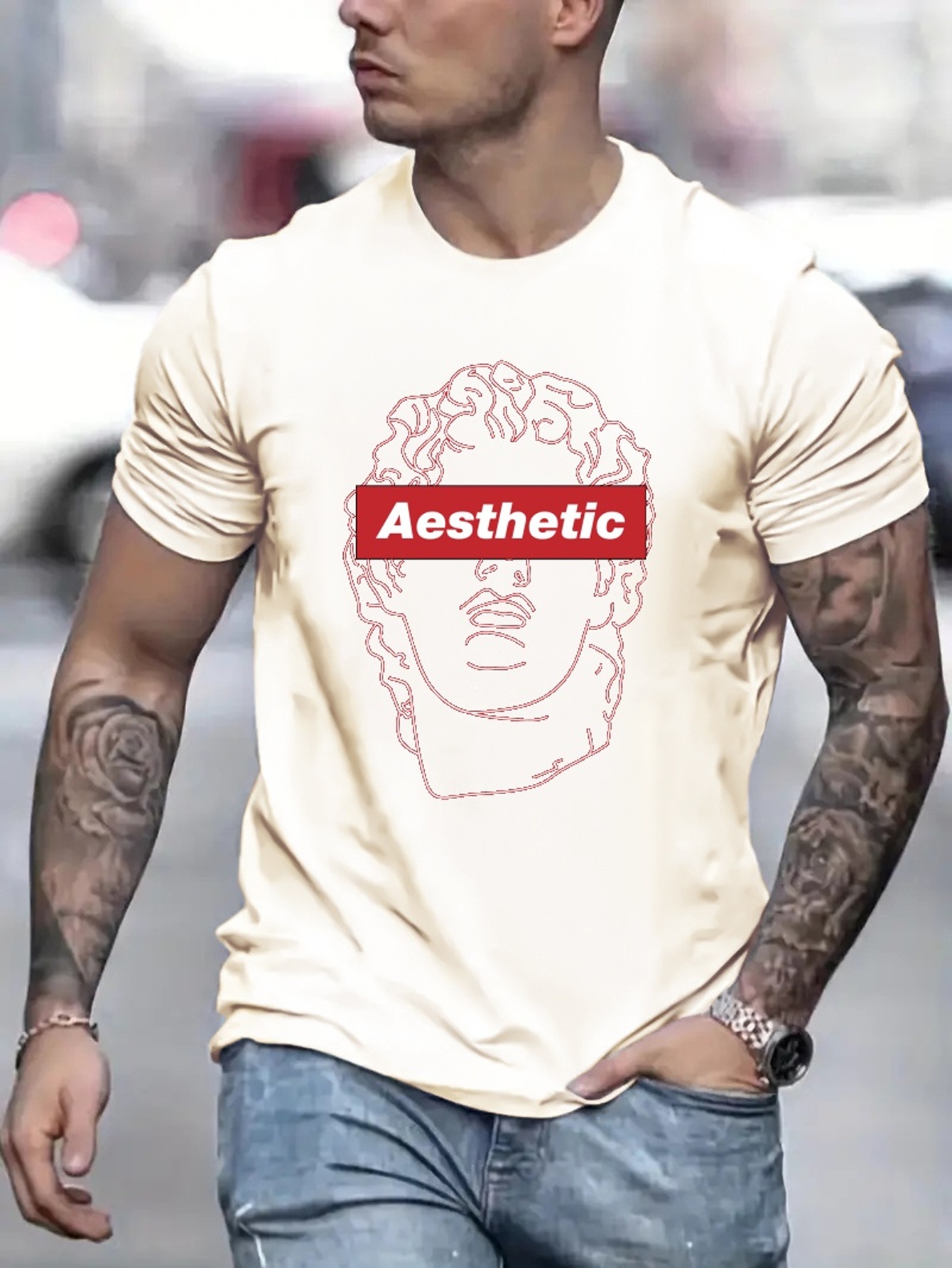 Aesthetic Graphic Tees for Men Printed