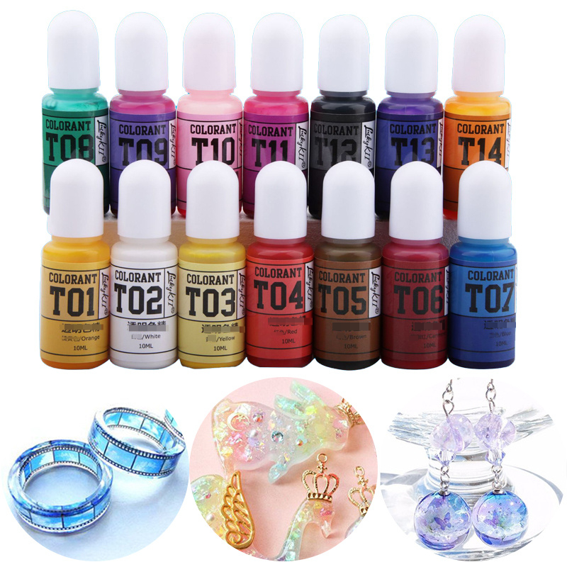  Pigmento de resina epoxi – Colorante concentrado de resina  eposxi de 18 colores, purpurina de resina de 3 colores, tinte de resina  translúcida líquida para hacer joyas, bricolaje de joyería, colorante 