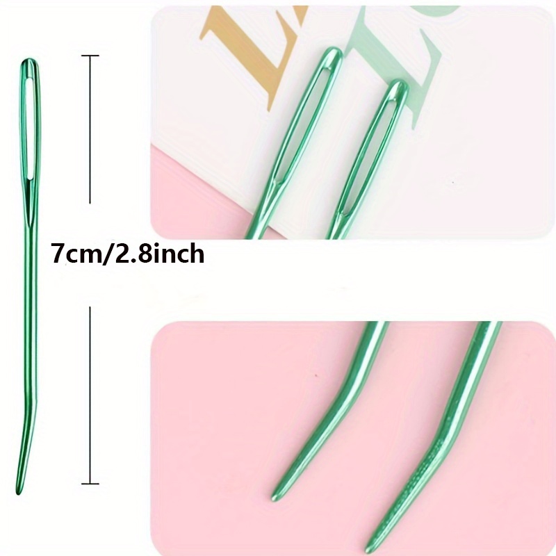  Maxmoral A Set 3Pcs Nylon Thread Rope Threader Yarn Thread Eye  Wool Needle Threader Sweater Needle Knitting Tool Yarn Needle Weave  Knitting Needles Bent Needle Large-Eye Blunt Needles