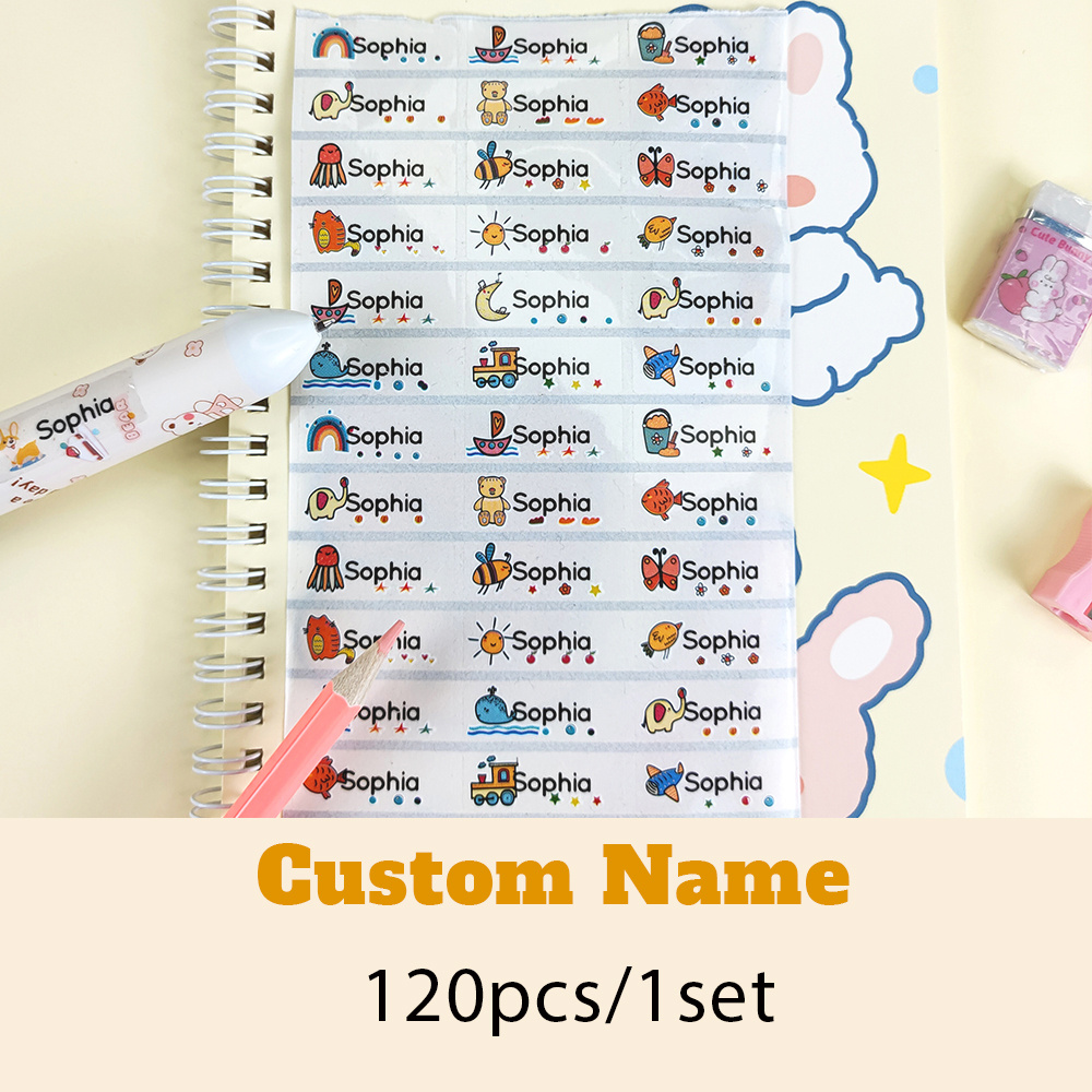 Personalised School Stickers Tags Stick on Name Labels Kids Lunchbox  Waterproof
