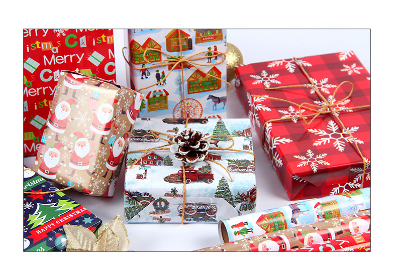 10pcs Glossy Copper Paper Christmas Gift Wrapping Paper Christmas Gift  Decorative Paper Tissue Paper Packaging 50X70CM
