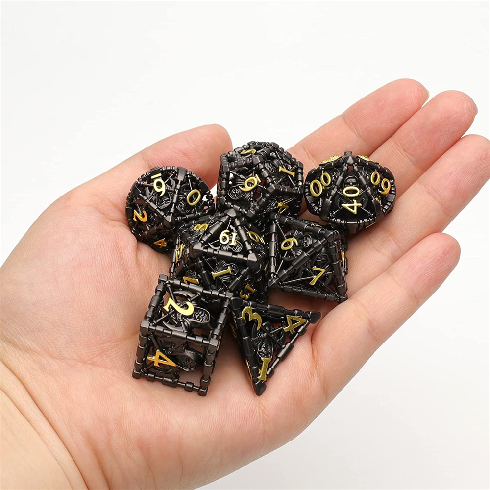 Grim Reaper Metal Dice DND Starter Set, Dungeons and Dragons polyhedral  dice Set, D&D Accessories, d and d Role Playing dice with Metal Box (Black