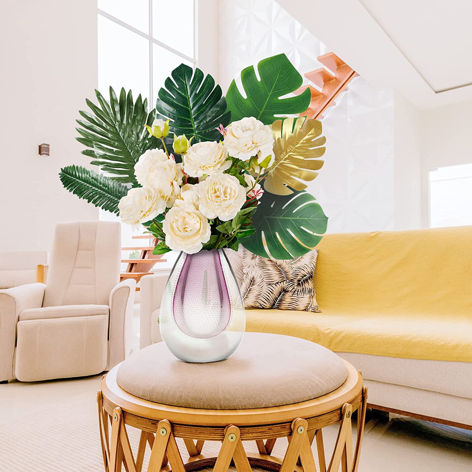 10pcs, Tropical Palm Leaves, Perfect For Hawaiian Luau, Beach Table  Decorations & More! Home Decor, Room Decor