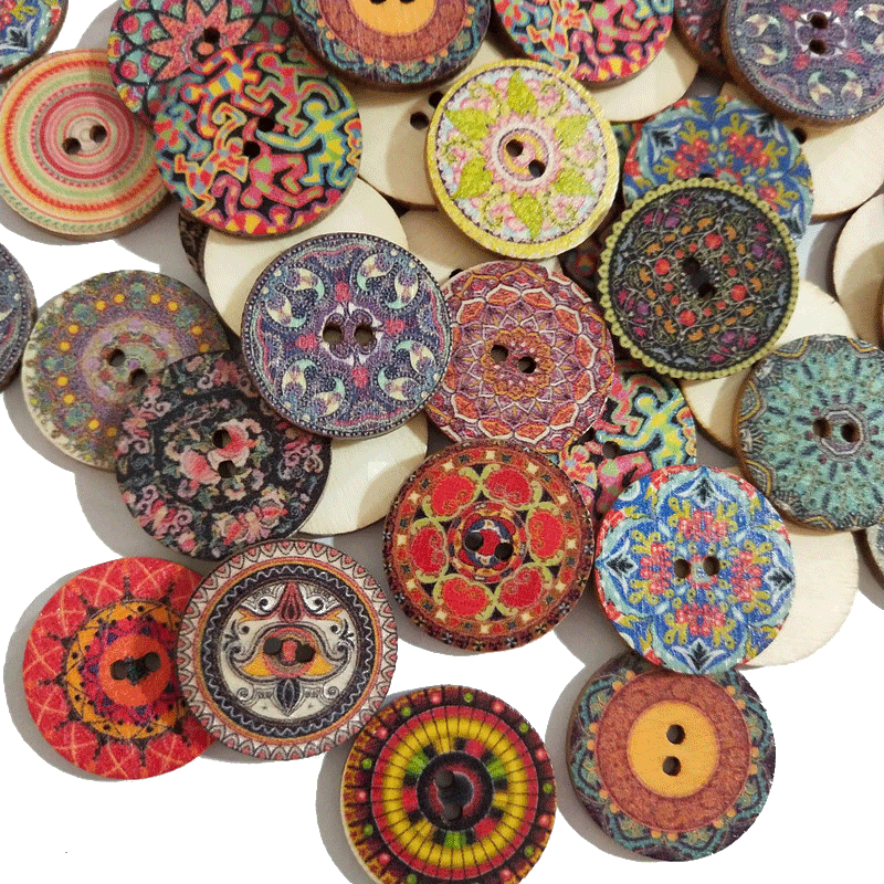 50pcs/lot Size: 12.5mm-20mm Natural Wooden Buttons for Crafts4-holes Wood  Button for Sewing Clothing Accessories (SS-923)