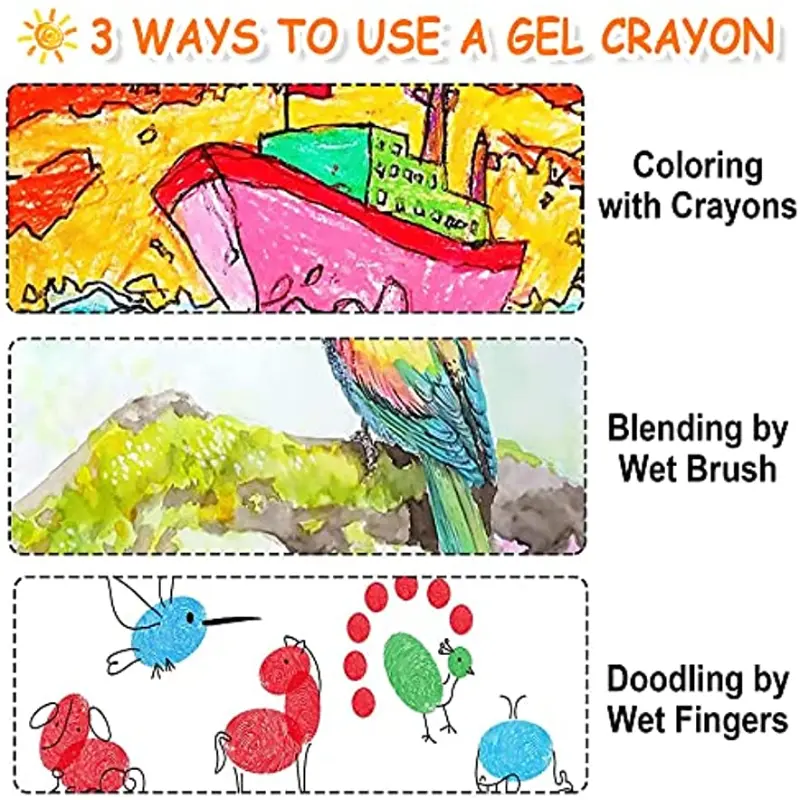 48 Vibrant Colors Of Fun: Non-toxic Gel Crayons Set For Toddlers With Brush  & Foldable Case - Perfect For Coloring, Crayon-pastel-watercolor Effects! -  Temu United Arab Emirates
